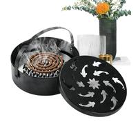 Porte-encens - Résistant à la chaleur - Rond - Rétro - Portable - Brûleur d'encens en fer - Convient pour l'intérieur et l'extérieur - Crochets, Branches, Balcon, Chambre, Jardin, Voyage, Camping
