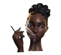 Porte Encens Rigolo Resine Tête de Femme Noire, Brûleur Parfumé Zen Élégant, Décoration D'intérieur, Yoga, Spa, Méditation(B-20cm)