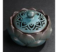 Porte-Encens Rond Brûleur d'Encens Lotus Rétro Encensoir en Bronze Céramique Brûle-Encens Cône Bobine avec Tapis Réfractaire Support Encens Poêle Zen Décor de Bureau Maison Yoga Hôtel Salon de Thé