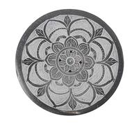 Porte-encens Rond Noir et Blanc en Pierre à Savon - Symbole Mandala