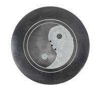 Porte-encens Rond Noir et Blanc en Pierre à Savon - Symbole Yin Yang