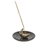 Porte-encens sensoriel croissant de lune : design en céramique pour une atmosphère sereine - Décoration élégante et intemporelle - Artisanat durable - Placement facile de l'encens - Idéal pour la