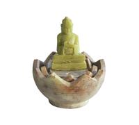 Porte-Encens Stéatite pierre à savon Bouddha dans une fleur de lotus 5cm Artisanat indien