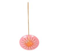 Porte-encens Sun Celestial Dreams avec Motif Soleil et Lune - Plat Moderne en céramique pour aromathérapie