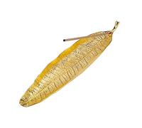 Porte-Encens Support à Encens en Forme Feuille 26cm de Long Porte-bâtons D'encens pour Maison Décoration Or