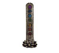 Porte-encens Vertical en résine avec Fleur de Lotus Peinte à la Main 10 x 27 cm