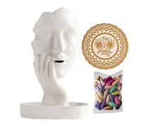 Porte-encens Visage, brûleur d'encens Visage - Brûleur d'encens Cascade en céramique - Porte-encens de Contemplation, Cascade, aromathérapie, Statue de réflexion, décor pour Le Yoga