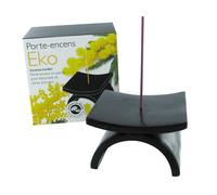 Porte-encens zen en pierre eko noir