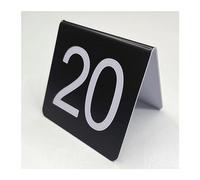 Porte-enseigne en acrylique,Couvertures en acryliq Numéros de table en plastique ABS, signalisation sur panneau d'impression recto verso, plaques d'immatriculation sous tente(Black,1 10)