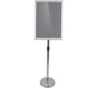 Porte-enseignes Hauteur Et Angle D’Inclinaison Réglables A2 A3 A4 Présentoir D’Affiches Présentoir Publicitaire Réglable Vertical Et Horizontal Porte-Affiches pour Sol D, Silver, 45x63cm