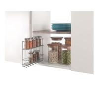 Etagère à épices coulissante en métal argenté IN&OUT, avec système EASYFIX