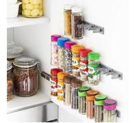 InnovaGoods - Porte-épices adhésif divisible Jarlock x20, Organisateur de cuisine gain de place, Installation facile sans outils, Adhésifs Nano PU Gel de qualité, Gris, PVC