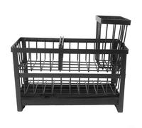 Porte-éponge à deux niveaux de qualité supérieure pour cuisine, dispose d'une buse rotative et d'un design ergonomique pour organiser les fournitures de nettoyage