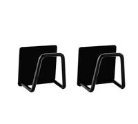 Porte-éponge Autocollant, Support pour Éponge de Cuisin en Acier Inoxydable, Porte Serviette Cuisine, Organisateur D'évier, Crochet Mural pour Cuisine et Salle de Bain (2pcs noir)