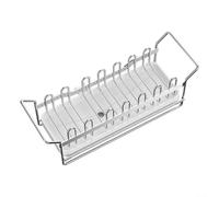 Porte-éponge avec plateau d'égouttement et buse rotative pour évier de cuisine, organisation, brosses, savon et chiffons de nettoyage avec ventilation pour un séchage rapide (argenté)