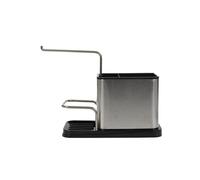 Porte Éponge & Brosse "Inox" 22cm Argent & Noir Gris G