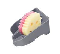 Porte-éponge de cuisine - 14,7 x 14,7 x 7,3 cm - Plat surélevé - Organiseur de brosse à savon en silicone avec bec de vidange | Rangement pour comptoir, évier, salle de bain, appartement, accessoire