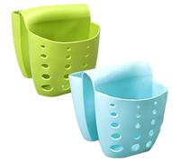 Porte-éponge de l'évier 2PCS, Support d'éponge en Plastique avec Trou de Drainage, Organisateur Rangement Savon à Brosse Caddy Multifonctionnel pour Salle Bain |