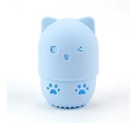 Porte-Éponge De Maquillage En Silicone,Bouffée De Poudre Nettoyante,Étui De Séchage Aux ?ufs,Mélangeur De Maquillage Portable,Bouffée De Cosmétiques Pour Le Visage - Type Light Blue Hold