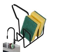 Porte-éponge d'évier de cuisine - Organiseur en métal antidérapant à 3 emplacements, organisateur d'évier de cuisine, pour nettoyer la brosse, le porte-savon, les chiffons, l'organisation de séchage
