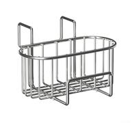 Porte-éponge d'évier en acier inoxydable et panier de vidange pour le rangement de la cuisine, organiseur résistant à la rouille pour éponges, torchons et S (gris)