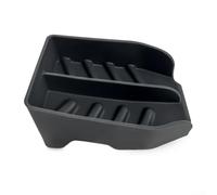 Porte-éponge en silicone pour évier de cuisine avec bec de vidange, 14,7 x 14,7 x 7,3 cm, boîte à savon sans trou, séchage rapide et rangement organisé pour gommages, tasses, bouteilles, noir/gris