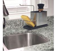 Paris Prix Porte éponge et brosse Inox 22 cm Argent & Noir