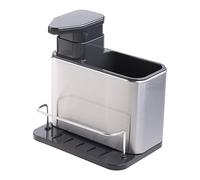 Porte-éponges avec distributeur de savon en acier inoxydable pour garder l'évier de cuisine propre et bien organisé