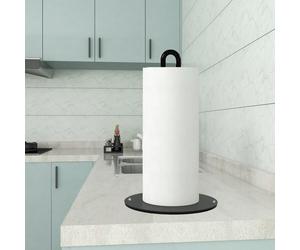 Porte-essuie-tout à poids en acier inoxydable pour comptoir, support de serviettes de grande taille autoportant avec base lourde. Porte-papier journal vertical debout pour cuisine et véhicule de loisi