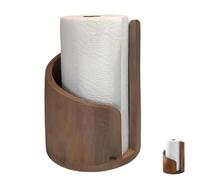 Porte-essuie-Tout de comptoir Motif Montagne, Facile à déchirer d'une Seule Main, avec Base Ronde en Bois de manguier et Support en Fer, Papier essuie-Tout à thème Montagne(Wood)