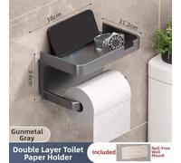 Porte-Essuie-Tout Design Salle de Bain Porte-Essuie-Tout Design | Installation perçage, puissant, préserve murs, pour carrelage plâtre, montage en secondes(Gray)