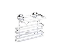 WENKO Magic-Loc porte essuie-tout Trio - pour 3 rouleaux cuisine différents, Métal chromé, 33 x 32 x 16 cm, Argent brillant