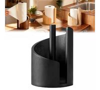 Porte-essuie-Tout Mountain, Support en Bois de manguier avec Base en Fer, Porte-essuie-Tout Rond et Moderne for comptoir de Cuisine et Salle de Bain(Black)