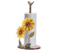 Porte essuie-tout,Porte rouleau de papier tournesol,Organisateur de stockage d'essuie-tout,18×36.7cm,Décoration de comptoir d'essuie-tout en fer jaune pour la cuisine,la salle de bain,Farmhouse