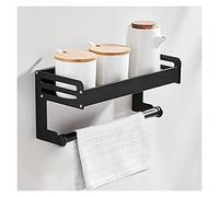 Porte Essuie Tout Porte-serviettes en papier de cuisine Noir Aluminium Porte-épices Porte-serviettes Porte-serviette murale Support de porte-serviettes pour la cuisine (30cm) Porte Sopalin