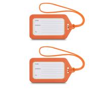 Porte-étiquette à bagages, 9 x 5 cm, ensemble 2 pièces, orange