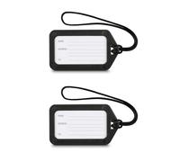 Porte-étiquette à bagages 9 x 5 cm ensemble de 2 pièces noir