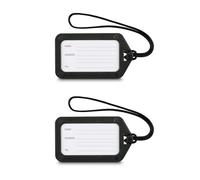Porte-étiquette à bagages, 9 x 5 cm, ensemble de 2 pièces, noir