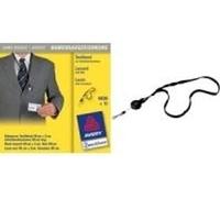 Porte-étiquette AVERY Zweckform avec bande textile, noir pour tous les badges du commerce avec découpe (4830)