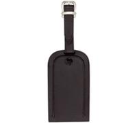 Porte-étiquette de bagage, en cuir, noir