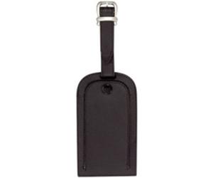 Porte-étiquette de bagage, en cuir, noir