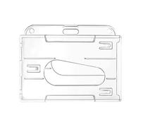 Porte-étiquette de nom transparent, pochette pour badge transparente - Porte-badge transparent à usage horizontal,Protecteur de boîtier PC, étui rigide pour badges avec fente pour pouce pour les réuni