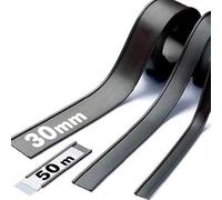 Porte-étiquette magnétique Profilé en C - Largeur 30 mm - Rouleau de 50 mètres - C-Profilé magnétique en caoutchouc aimanté avec papier et PVC transparent - Bande d'étiquettes magnétique en rouleau