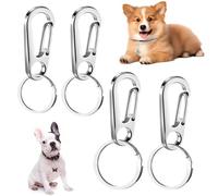 Porte-étiquette pour chien, 4 pièces en acier inoxydable à fermeture rapide pour colliers d'animaux de compagnie | Dispositif de positionnement pour fixation d'accessoires pour animaux de compagnie