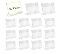 Porte-étiquette Transparent 30 Pièces, 4 x 6 cm Mini Affichage du Signe Porte-cartes, Acrylique Signe Nom Porte Cartes pour Buffet, Prix, Table - Présentoir Transparent, Magasin et Supermarché