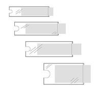 Porte-étiquettes adhésifs transparents - petit format - pour l’identification et le classement - avec inserts - 25 x 75 mm, 24 pièces