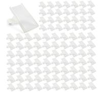 Porte-étiquettes blancs 100 pièces, Clips d'étiquettes pour étagère métallique de 3x1.4 pouces avec languette de verrouillage pour les prix détail et l'affichage des produits, support bl