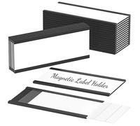 Porte-Étiquettes Magnétiques, Lot de 20 C Channel 40x100 mm, Porte-Cartes de Données avec films de protection transparents et insert en papier, pour Tableau Blanc, Meuble de Rangementà Étagère en Méta