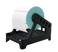 Porte-étiquettes noir - Support de rouleau d'étiquettes d'adresse pour imprimante thermique | Support d'imprimante d'étiquettes pour rouleaux et étiquettes pliées en éventail pour imprimante