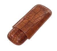 Porte-étui à Cigares En Cuir Cave à Cigares à 2 Doigts Support De Transport Portable Pour les Voyages En Plein Air Anniversaire Amateurs De Cigares Cadeaux